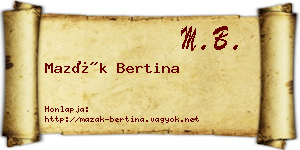 Mazák Bertina névjegykártya